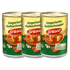 3x Erasco Ungarische Gulaschsuppe 390ml mit zartem Rindfleisch und viel Gemüse (3x390ml)