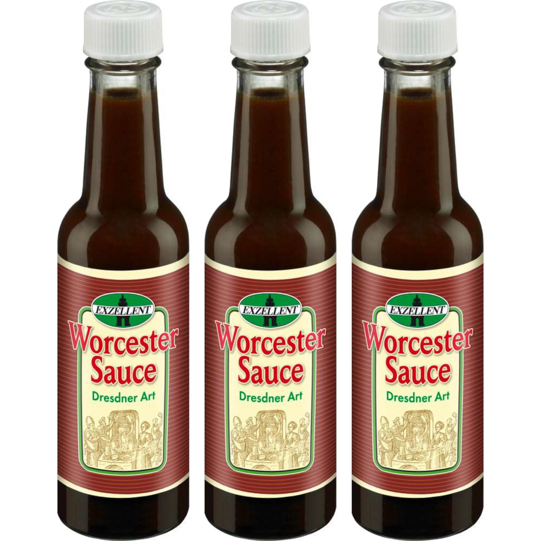 3x Exzellent Worcester Sauce 140ml (3x140g)