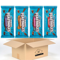 Feastables Mr Beast Neue Sorten Set Milk Chocolate Dark Chocolate Milk Crunch Peanut Butter 4 Stück (4x60g) (240g)