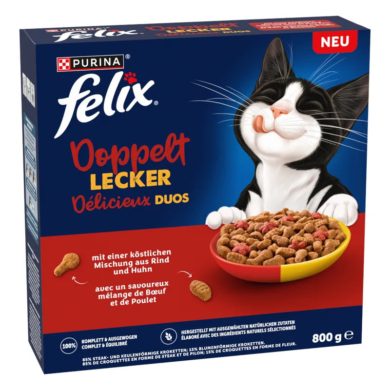 Felix Doppelt Lecker Trockenfutter Rind&Huhn 800g