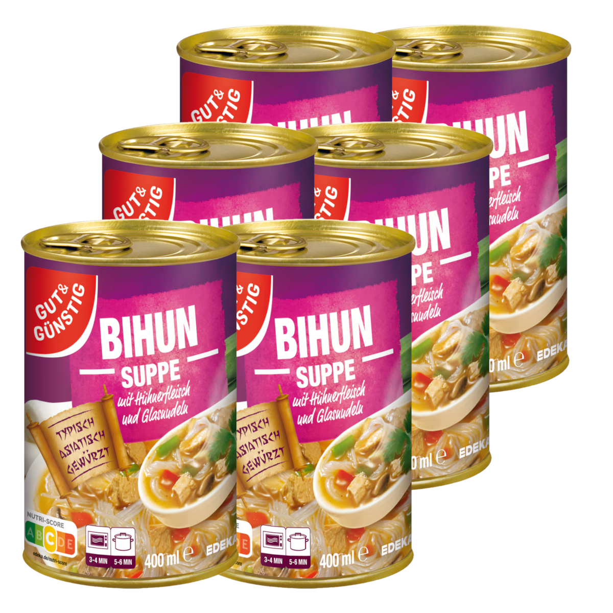 6x GUT&GÜNSTIG Bihunsuppe 400ml (6x400ml)