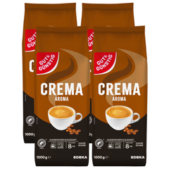 4x GUT&GÜNSTIG Caffe Crema ganze Bohnen 1000g (4x1kg)
