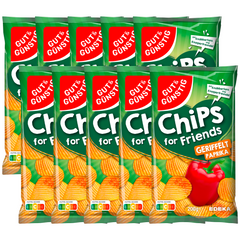 10x GUT&GÜNSTIG Chips for Friends Riffelchips Paprika 200g (10x200g)