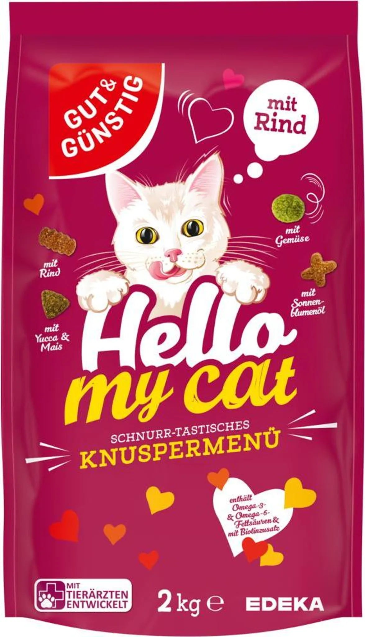 Gut&Günstig Cat Knusper Menü mit Rind 2kg 2kg