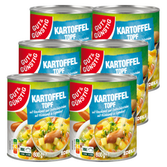6x GUT&GÜNSTIG Kartoffel Topf mit Cocktailwürstchen und Rauchspeck 800g (6x800g)