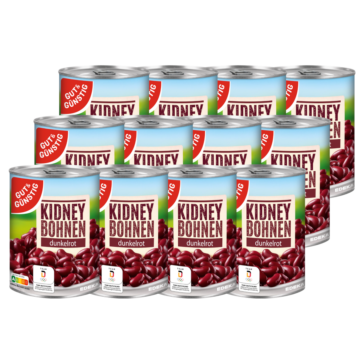 12x GUT&GÜNSTIG Rote Kidney Bohnen 400g (12x400g)