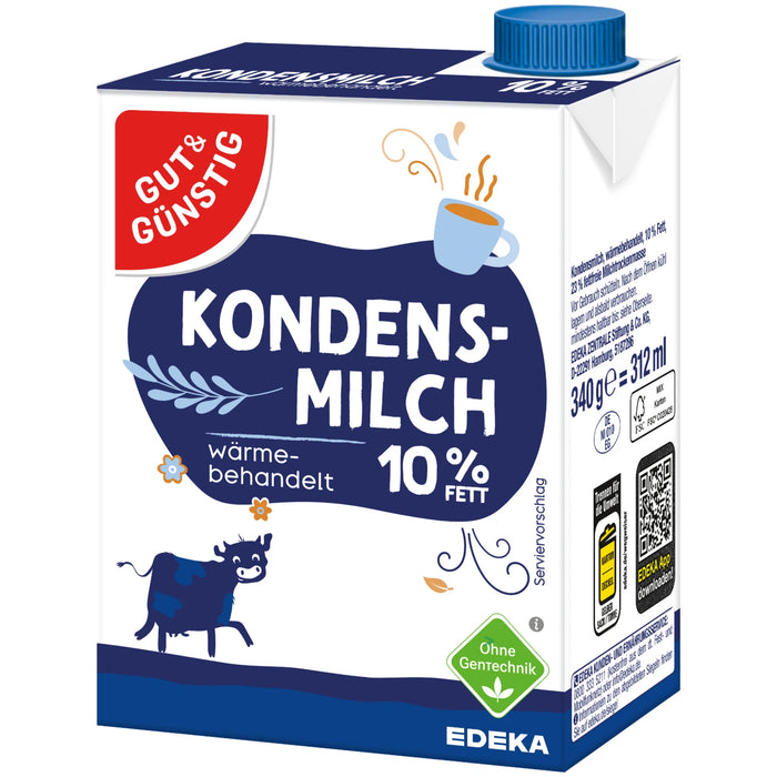 16x GUT&GÜNSTIG Kondensmilch 10% 340g (16x340g)
