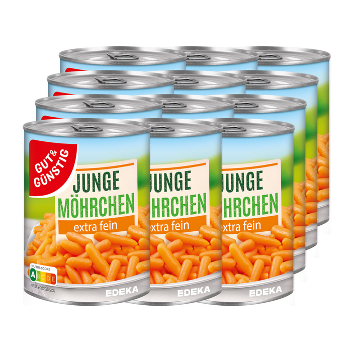 12x GUT&GÜNSTIG Möhren extra fein 400g (12x400g)