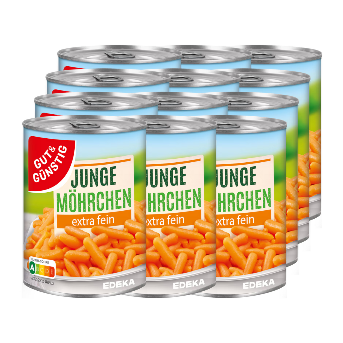 12x GUT&GÜNSTIG Möhren extra fein 400g (12x400g)