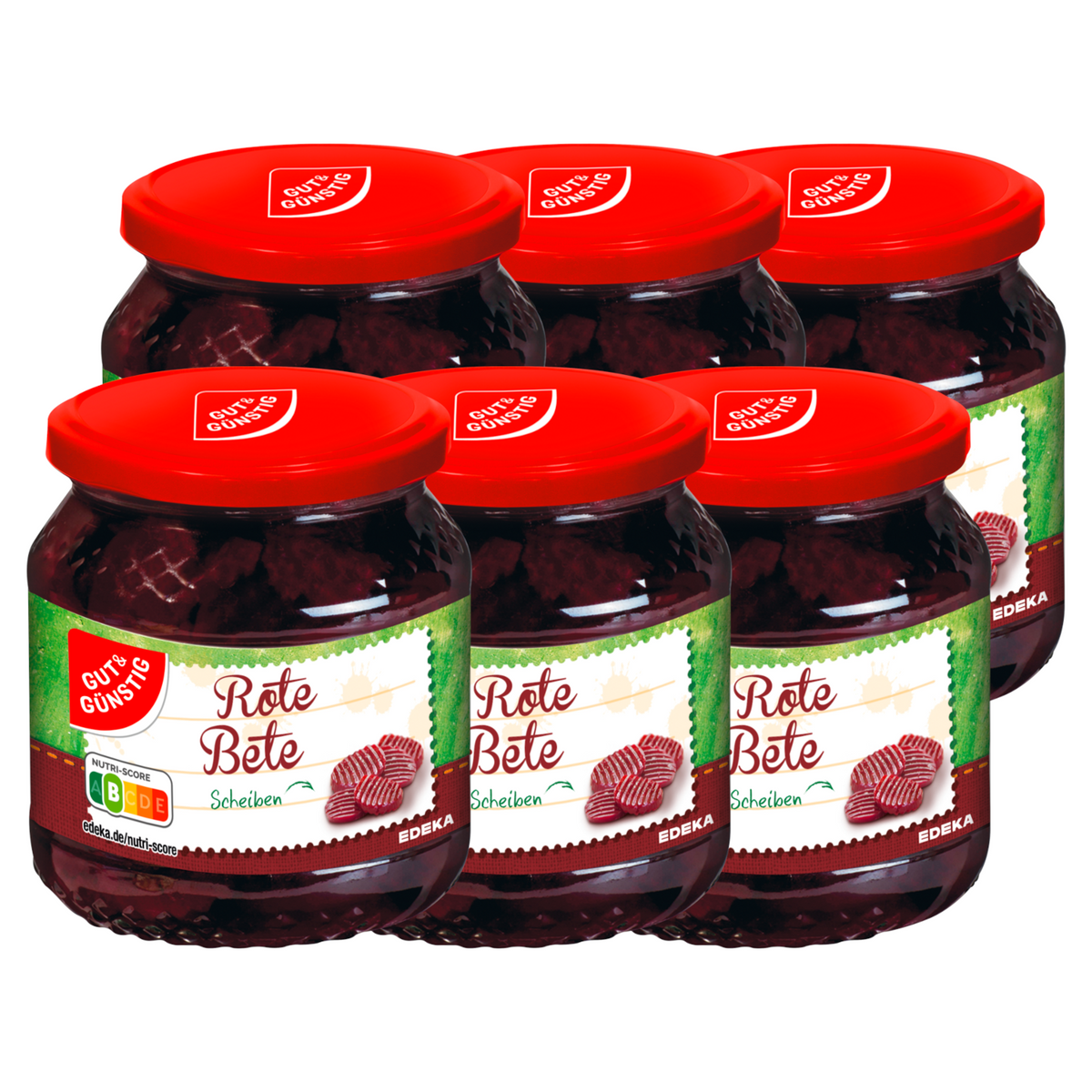 6x GUT&GÜNSTIG Rote Bete Scheiben 670g (6x670g)