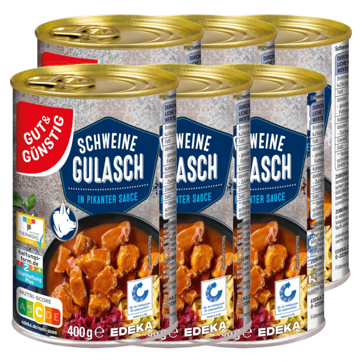 6x  GUT&GÜNSTIG Schweinegulasch 400g QS ITW (6x400g)