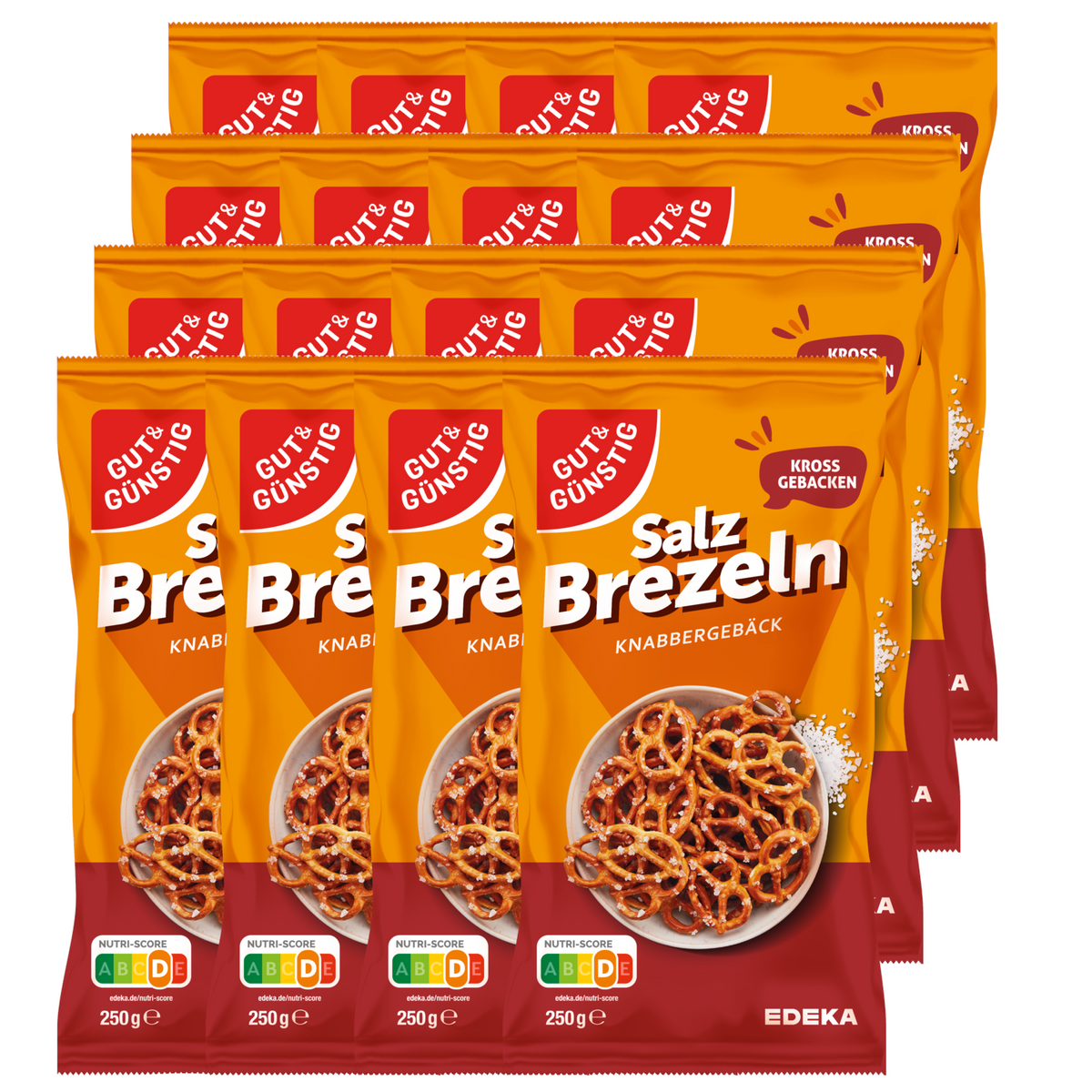 16x GUT&GÜNSTIG Salzbrezeln 250g (16x250g)