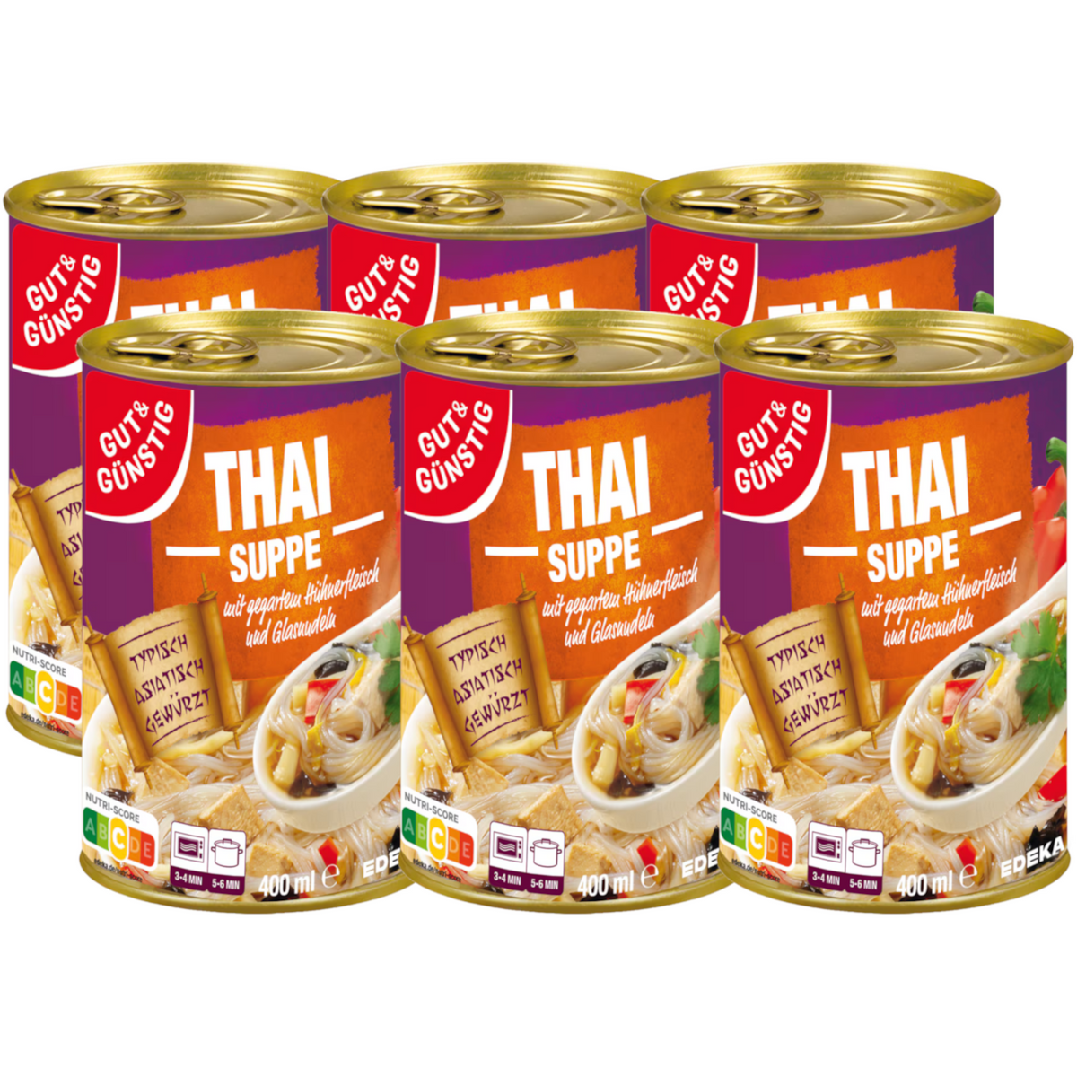 6x GUT&GÜNSTIG Thaisuppe 400ml (6x400ml)