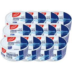 12x GUT&GÜNSTIG MSC Thunfischfilets in eigenem Saft und Aufguss 195g (12x195g)