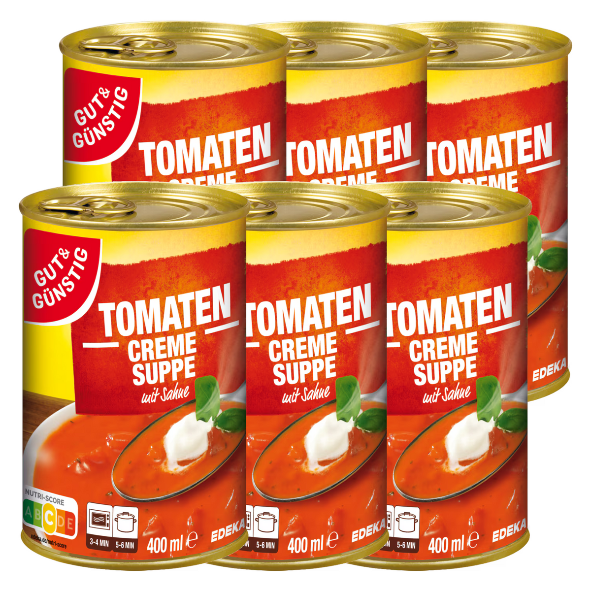 6x GUT&GÜNSTIG Tomatencremesuppe 400ml (6x400ml)