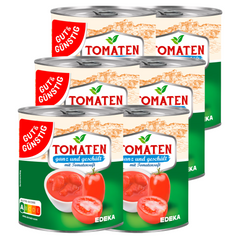 6x GUT&GÜNSTIG Tomaten ganz und geschält mit Tomatensaft 800g (6x800g)