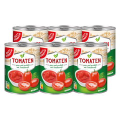 6x GUT&GÜNSTIG Tomaten ganze geschält in Tomatensaft 400g (6x400g)