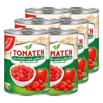 Produktbild anzeigen: 6x GUT&amp;GÜNSTIG Tomaten geschält und gehackt mit Tomatensaft 400g (6x400g)
