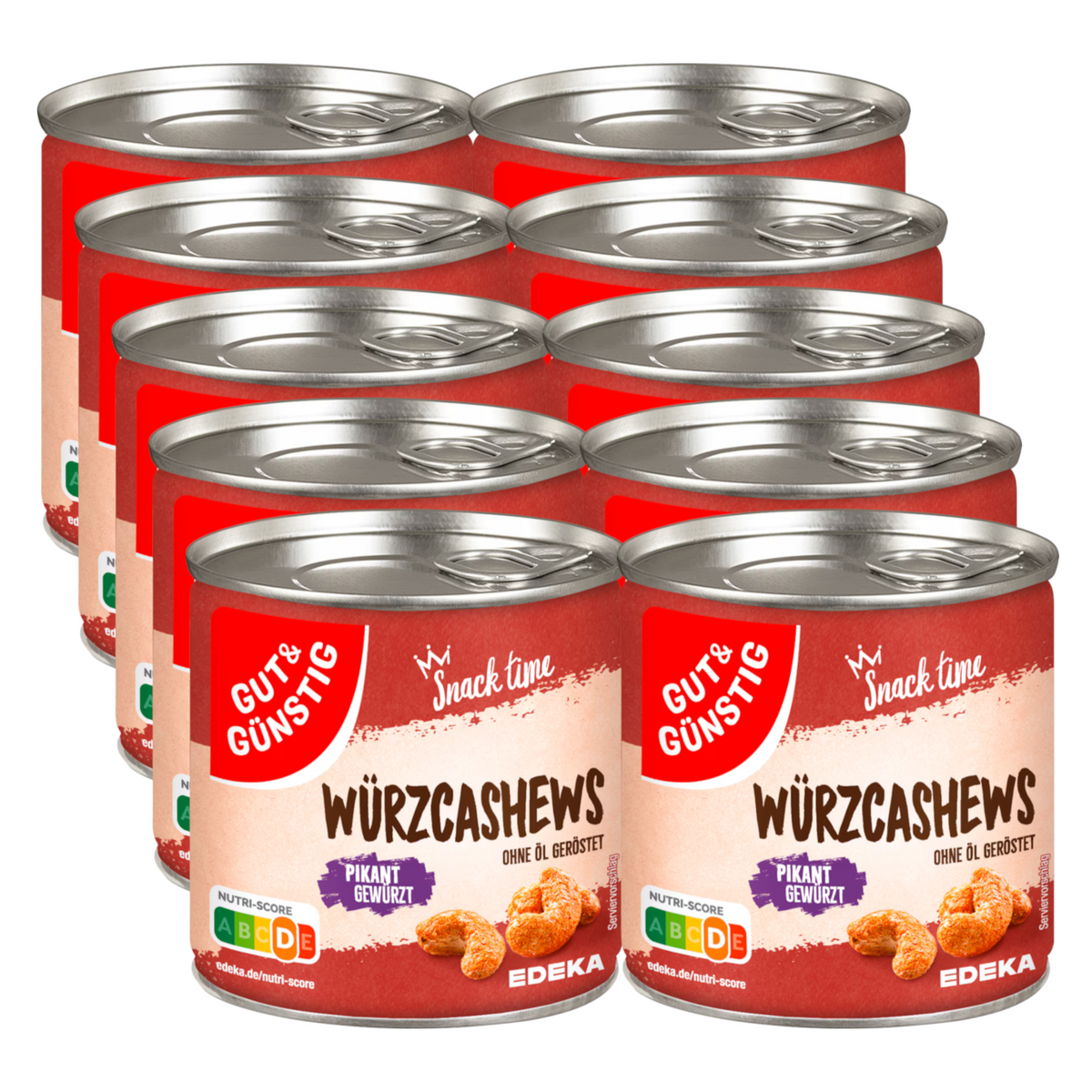 10x GUT&GÜNSTIG WürzCashews pikant gewürzt 150g (10x150g)