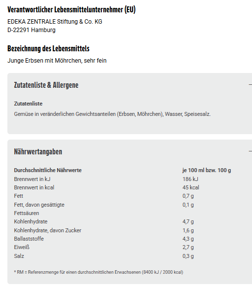 12x GUT&GÜNSTIG Junge Erbsen und Möhrchen sehr fein 400g (12x265g)