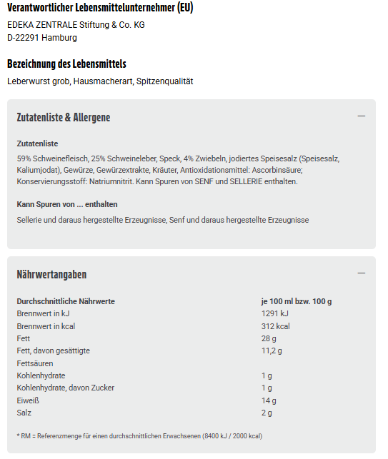 6x GUT&GÜNSTIG grobe Leberwurst Hausmacherart 250g QS ITW (6x250g)