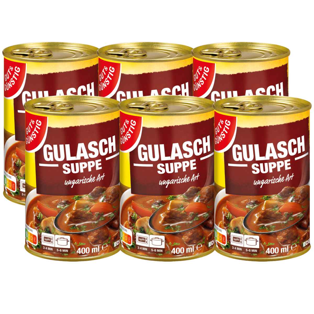 6x GUT&GÜNSTIG Gulasch-Suppe 400ml (6x400ml)