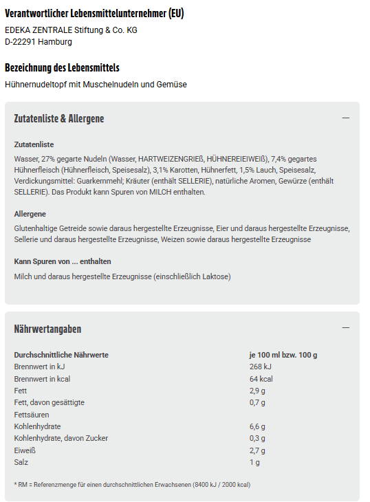 6x GUT&GÜNSTIG Hühnernudeltopf 800g (6x800g)