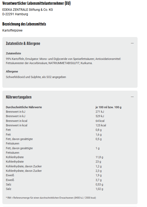 8x GUT&GÜNSTIG Kartofffelpüree 18 Portionen 510g (8x510g)