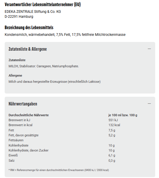 16x GUT&GÜNSTIG Kondensmilch 7,5% 340g VLOG (16x340g)
