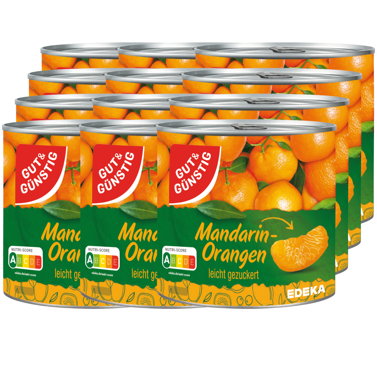 12x GUT&GÜNSTIG Mandarin-Orangen leicht gezuckert 312g (12x312g)