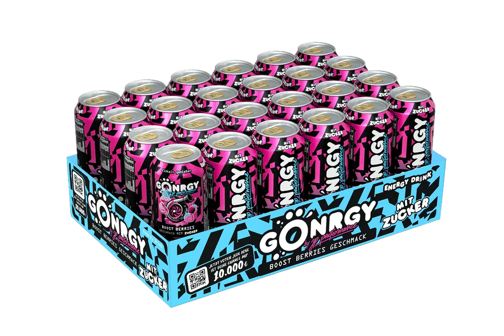 24x GÖNRGY JP Performance Boost Berries Energy Drink Zucker 500ml (24x500ml)