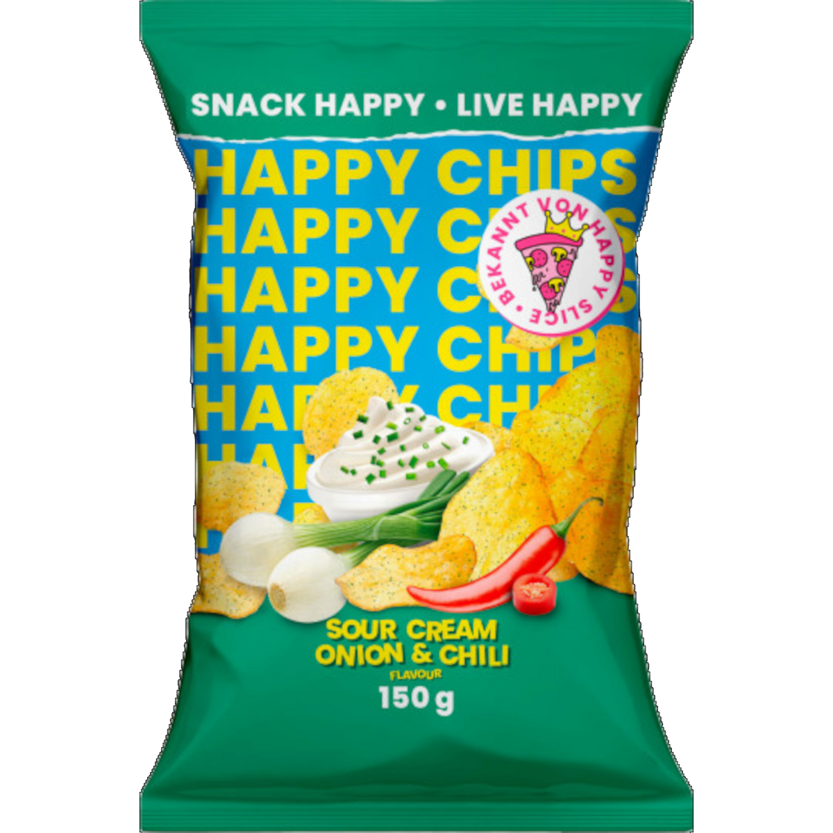 Happy Chips Sour Cream Onion & Chili 150g