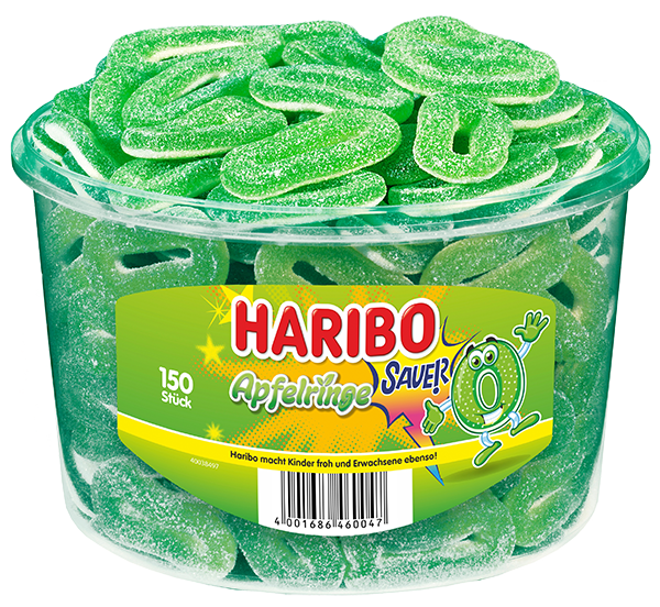 Haribo saure Apfel-Ringe 150Stück 1200g