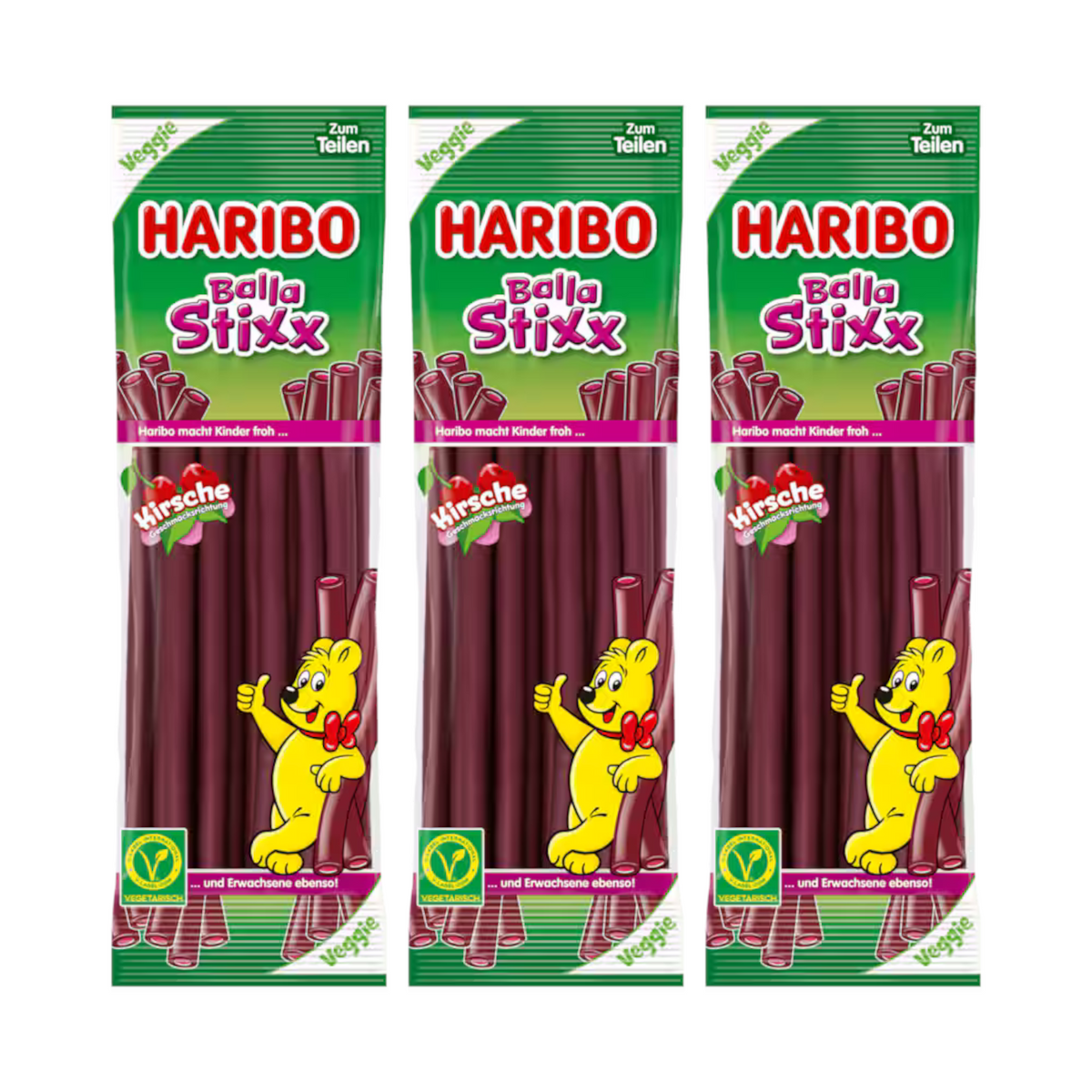 3x Haribo Balla Stixx Kirsche 200g (3x200g)
