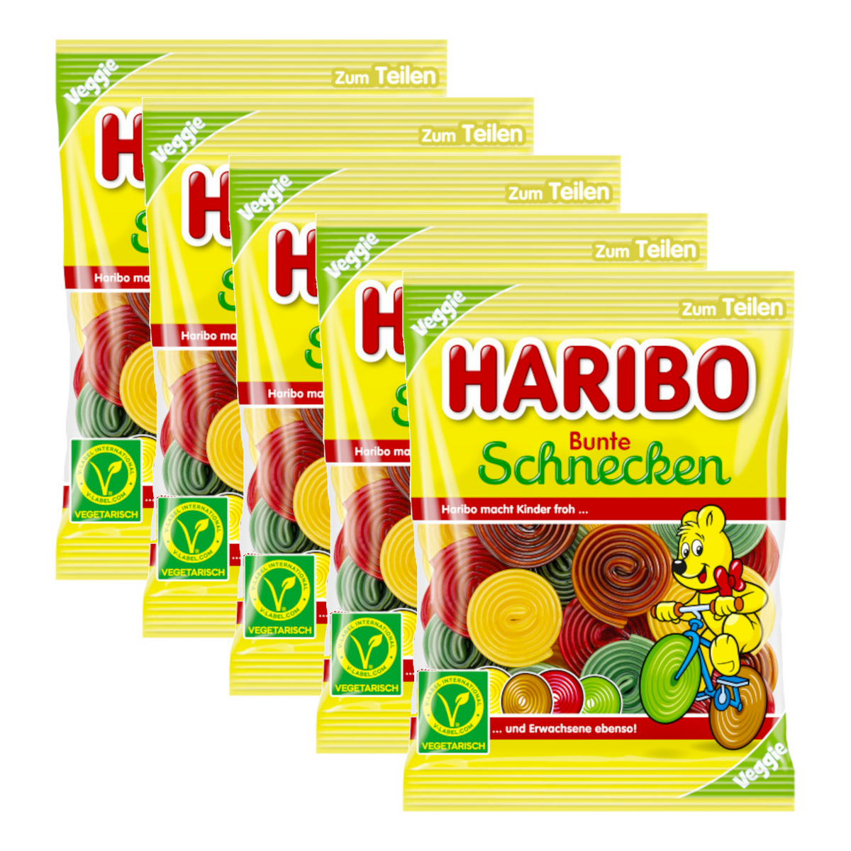 5x Haribo Bunte Schnecken 160g (5x160g)