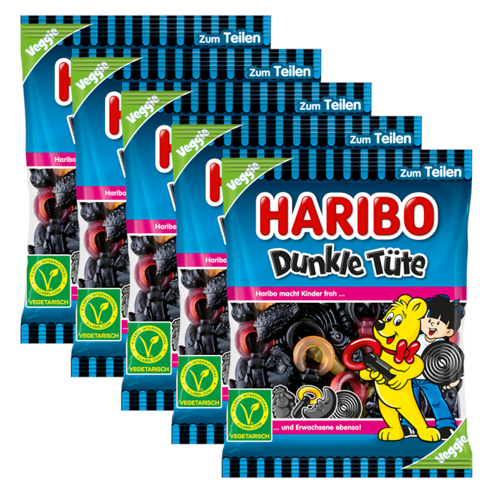 5x Haribo Dunkle Tüte 175g (5x175g)