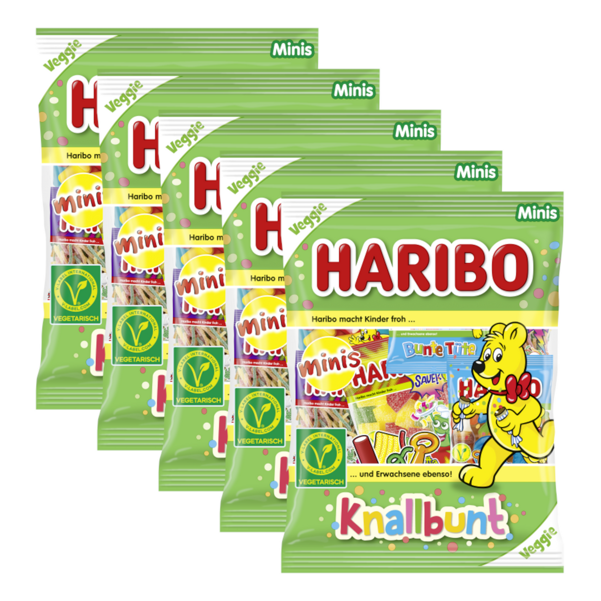 5x Haribo Knallbunt Minis 230g (5x230g)
