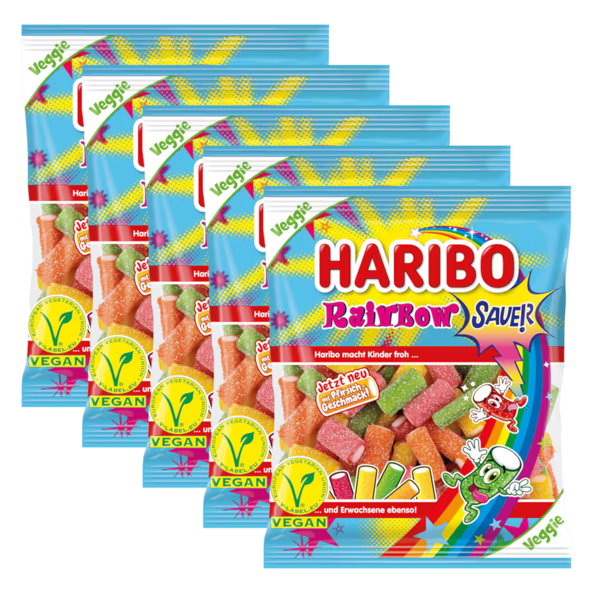 5x Haribo Rainbow Fizz 160g (5x160g)