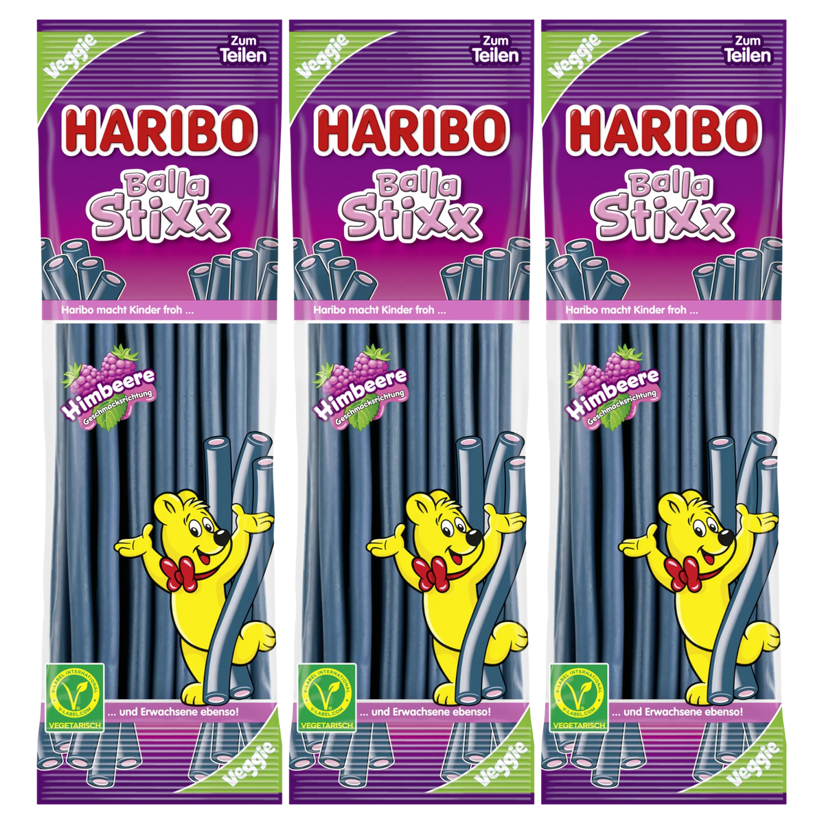3x Haribo Balla Stixx Himbeere-Brombeere 200g (3x200g)