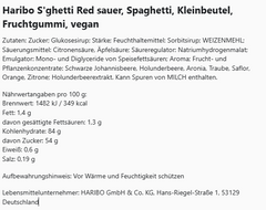 5x Haribo S'ghetti Red sauer Spaghetti Kleinbeutel 85g (5x85g)