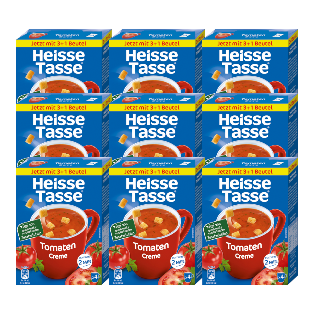 9x Heisse Tasse Tomatencreme mit Croutons 4ST für 600ml 4x150ml (9x87,2g)
