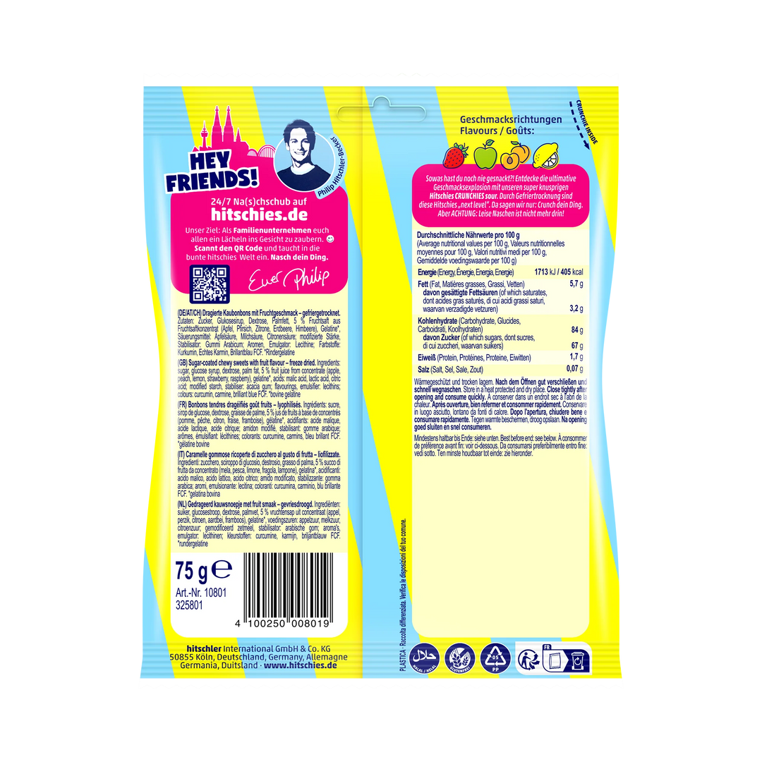 16x Hitschies Crunchies Sour Mix 16x75g (1200g)