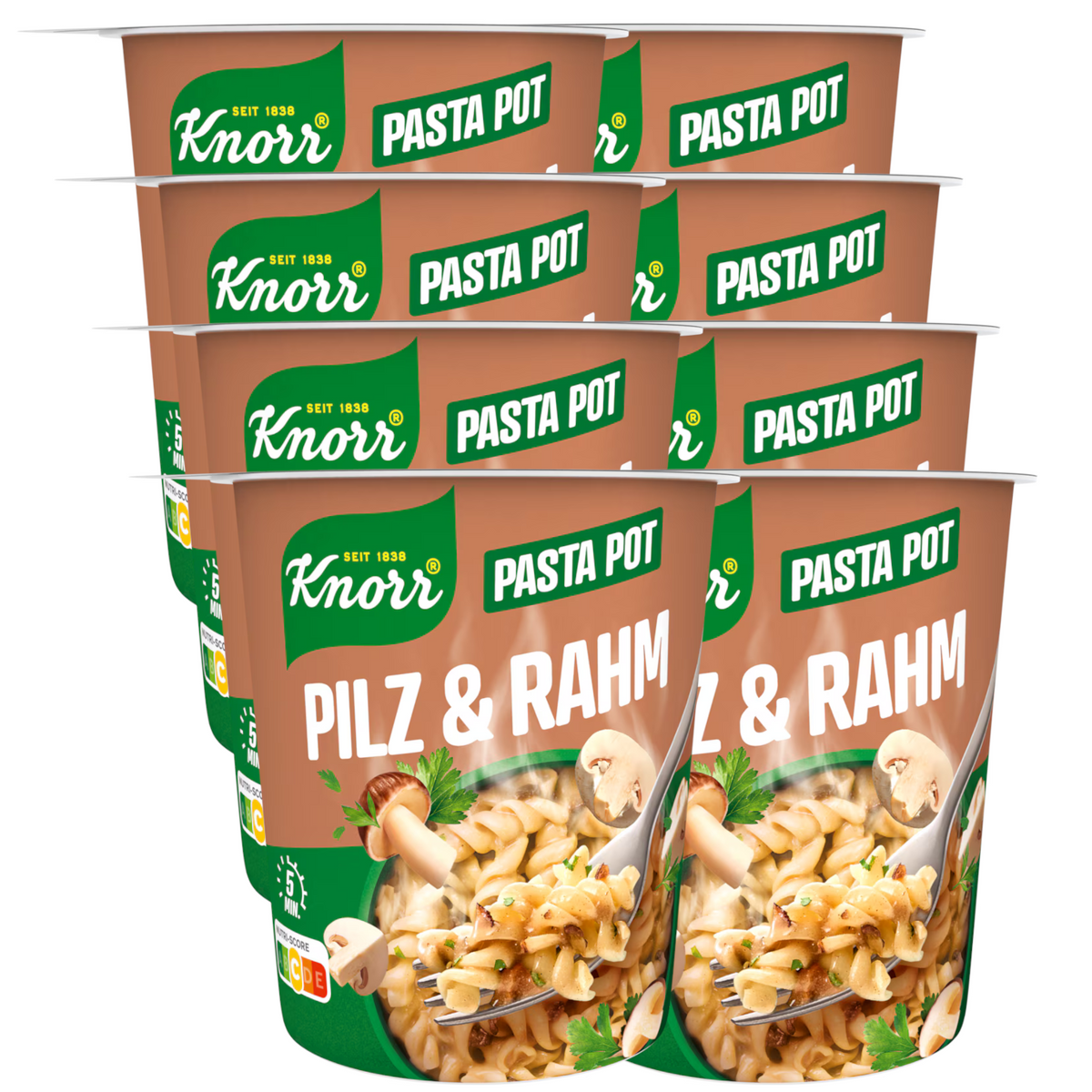 8x  Knorr Pasta Snack Pot Pilz&Rahm 59g (8x59g)