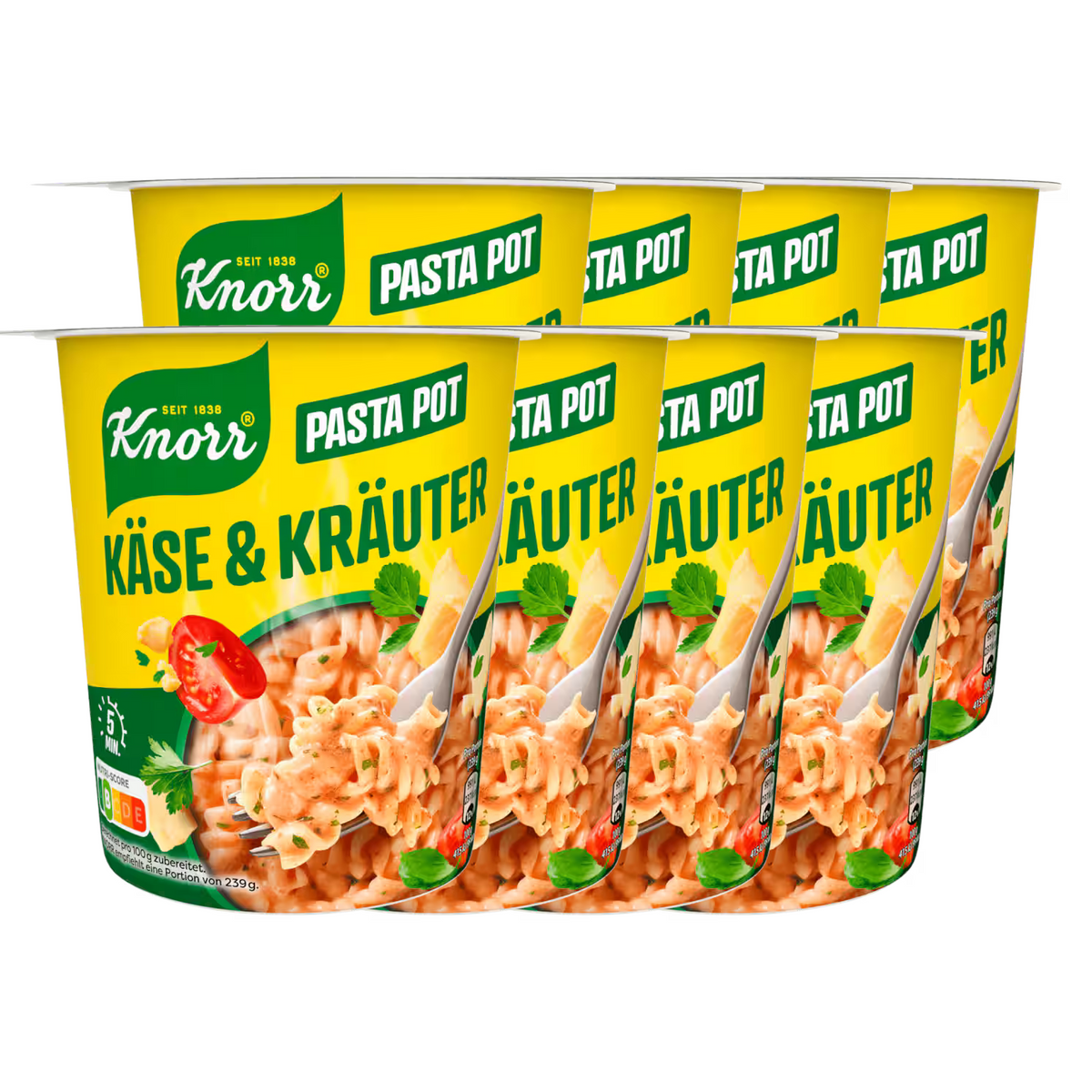 8x Knorr Pasta Snack Käse-Kräuter 59g (8x59g)
