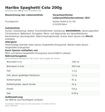 Produktbild anzeigen: Produktinformationen zum Einzelprodukt – Haribo Spaghetti Cola 200g

