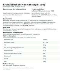 Lebensmittelinformationen: Lorenz ErdnussLocken Mexican Style 150 g