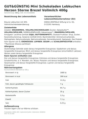 Produktinformationen zum Einzelprodukt – GUT&GÜNSTIG Mini Schokoladen Lebkuchen Herzen Sterne Brezel Vollmilch 400g