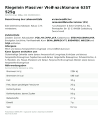 Produktinformationen zum Einzelprodukt – Riegelein Massiver Weihnachtsmann 63ST 525g