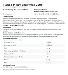 Produktinformationen zum Einzelprodukt – Haribo Merry Christmas 250g