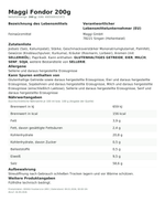 Produktbild anzeigen: Produktinformationen – Maggi Fondor 200g
